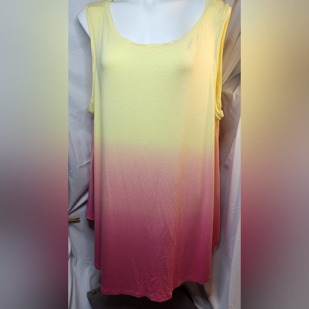 Layne Bryant Max Swing Sleeveless Ombre Plus Top. Sz 30/32